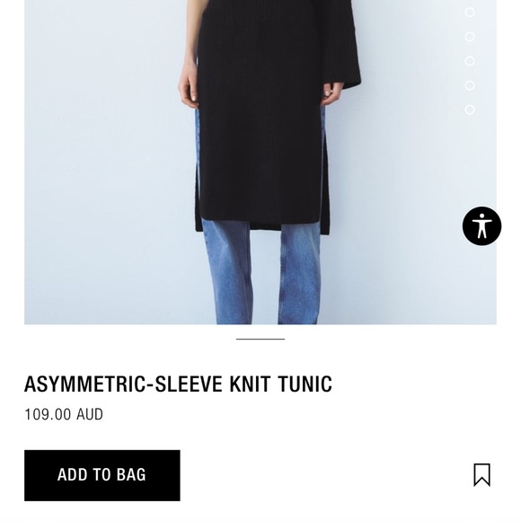 {Zara} Asymmetric Sleeve Knit Tunic Dress - Picture 12 of 13